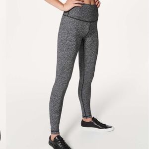 Lululemon Wunder Under High Rise 28” Leggings Size 6 Heathered Black